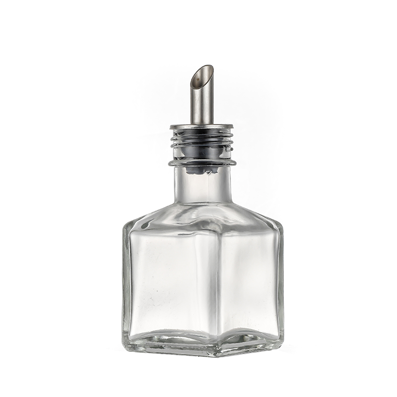 Square empty glass olive oil bottle dispenser Cuican