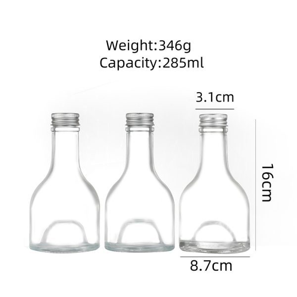 Customized liquor glass bottle vodka empty bottle with cap wholesale